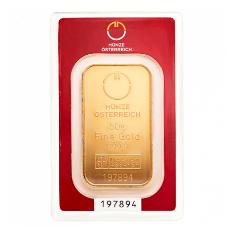 Münze Österreich 50g - Sztabka Złota