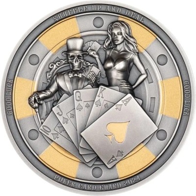 Poker Card Guard - Moneta da collezione d'argento da 1 Oz (consegna 1.4.2024)