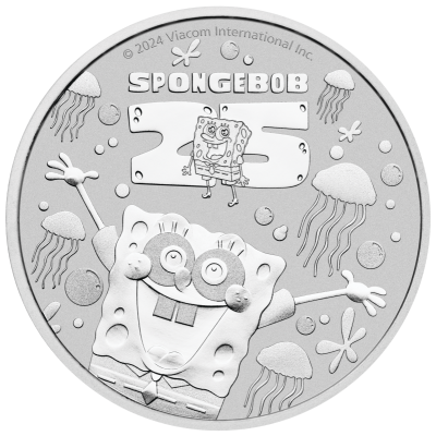 Bob Esponja Squarepants - 1 Oz - Moneda de Plata de Coleccionista