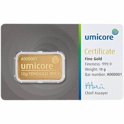 Umicore - 10g - Lingotin d'or d'investissement