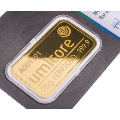 Umicore - 20g - lingote de oro de inversión