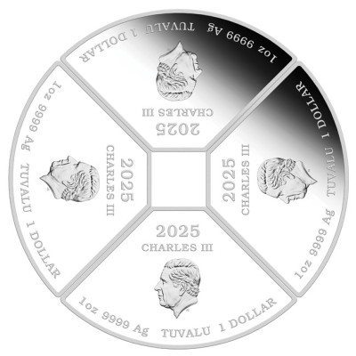 Cuadrante Lunar Serpiente - 4 Oz - Moneda de Plata de Colección