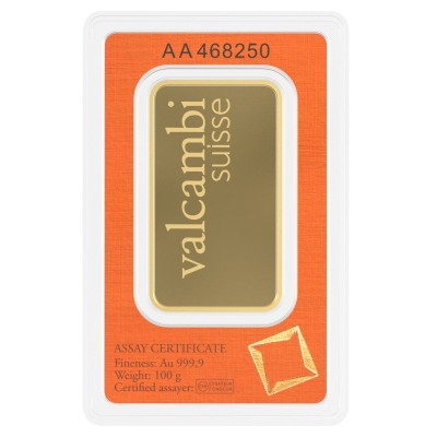 Valcambi 100g - Lingotin d'or d'investissement