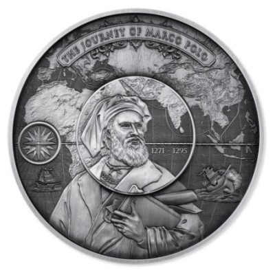 Marco Polo - 5 Oz - moneta d'argento dorata da collezione