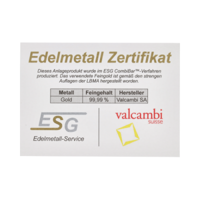 Sztabka złota combi/ sztabka stołowa 10x1g