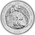Bestias Tudor Reina Pantera - 2 Oz - Moneda de Plata de Inversión