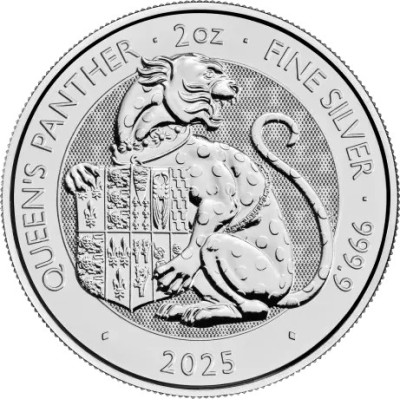 Bestias Tudor Reina Pantera - 2 Oz - Moneda de Plata de Inversión