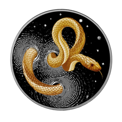 Serpent Herpeton - 1 Oz - Pièce de collection en argent qualité proof