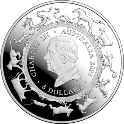 L'anno del serpente - Moneta d'argento da collezione da 1 Oz.