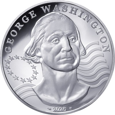 George Washington - 2 Oz - Moneda de Plata de Colección