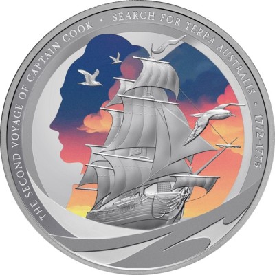 Capitano Cook - Secondo viaggio - 1 Oz - moneta d'argento proof da collezione