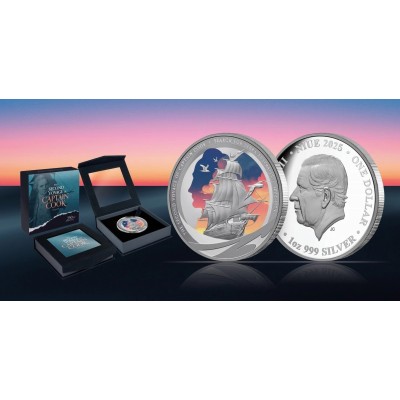 Capitano Cook - Secondo viaggio - 1 Oz - moneta d'argento proof da collezione
