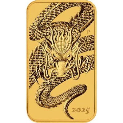 Drago rettangolare (2025) - Moneta d'oro da 1 Oz.