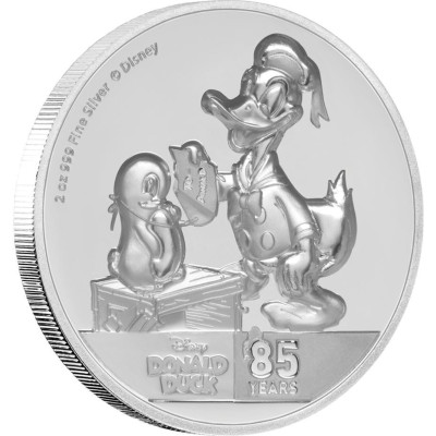Paperino 85° Anniversario - Moneta da collezione da 2 Oz - Prova d'Argento