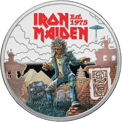 Iron Maiden - R.I.P Eddie - Moneta da collezione d'argento da 1 Oz (consegna 28.8.2025)