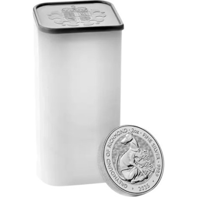 Bêtes des Tudor Lévrier Blanc de Richmond - 2 Oz - Pièce d'investissement en argent