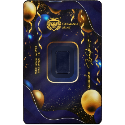 Happy Birthday - 1 g - lingot d'or d'investissement (livraison en stock 13.8.2025)