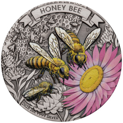 Abeja (2025) - 2 Oz - Moneda de Plata de Colección