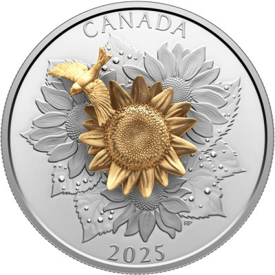 Cardellino e il Fiore (2025) - Moneta da collezione d'argento da 5 Oz.