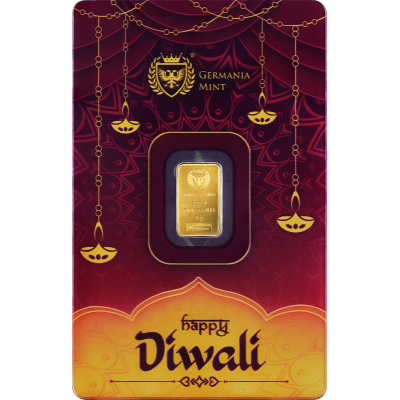 Germania Mint Diwali - 1g - lingot d'or d'investissement  (succion 5.9.)