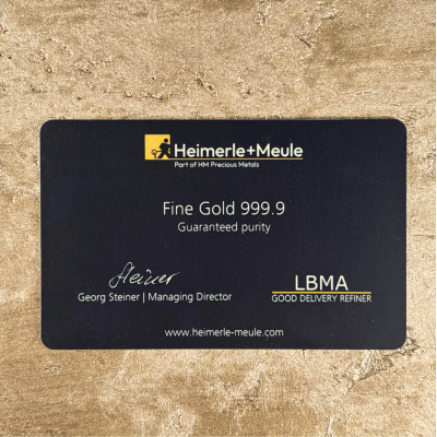 Heimerle + Meule - 0,5 g - lingotto d'oro da investimento