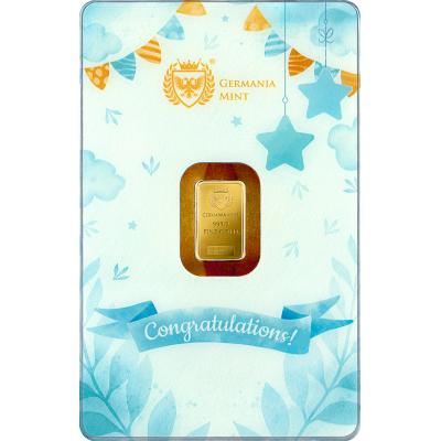 Germania Mint - Geburt eines Kindes (Junge) - 1g - Goldener Geschenkbarren