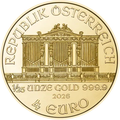 Wiedeński Filharmonik (2026) - 1/25 Oz - złota moneta inwestycyjna
