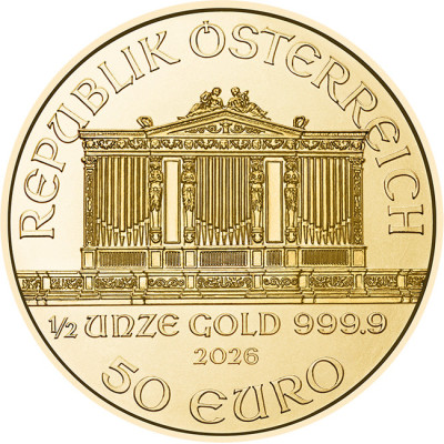 Wiener Philharmoniker (2026) - 1/2 Oz - moneta d'oro da investimento