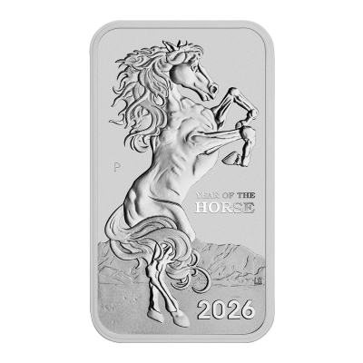 Prostokątny Koń Księżycowy (2026) - 1 Oz - srebrna moneta inwestycyjna