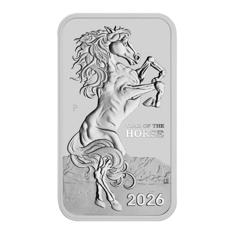 Prostokątny Koń Księżycowy (2026) - 1 Oz - srebrna moneta inwestycyjna