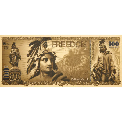 Freedom Aurum - 24-karatowy złoty banknot (100 mg)