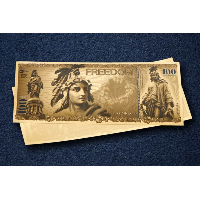 Freedom Aurum - 24-karatowy złoty banknot (100 mg)