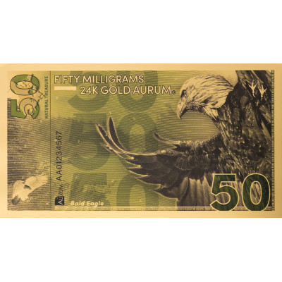 Águila Calva Aurum - Billete de Oro 24k (50mg)
