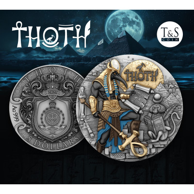 Thoth - Moneta d'argento da collezione da 2 once
