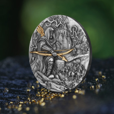 Robin Hood - 2 Oz - Moneda de Plata de Coleccionista