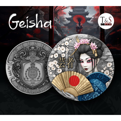Gejsza - 2 uncje - Srebrna moneta kolekcjonerska