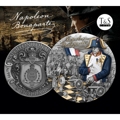 Napoleon Bonaparte - 2 uncje - Srebrna moneta kolekcjonerska