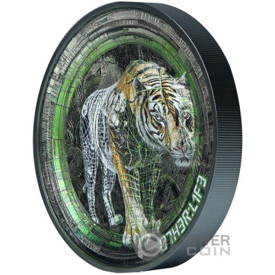 Tygrys Inne Życie - 3 Oz - Srebrna moneta kolekcjonerska