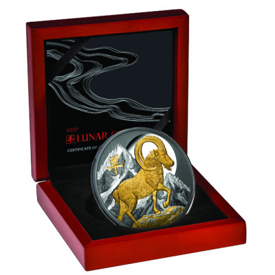 Lunar Goat (2027) - 5 onzas - moneda de colección de plata de calidad «proof»