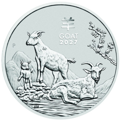 Lunar Goat (2027) - 1 kg - moneda de inversión de plata