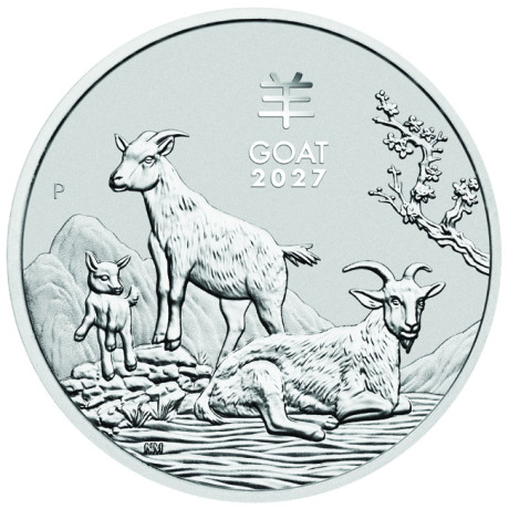Lunar Goat (2027) - 1 kg - moneda de inversión de plata