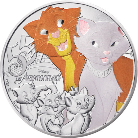 Die Aristocats – (2025) – silberne, kolorierte Sammlermünze