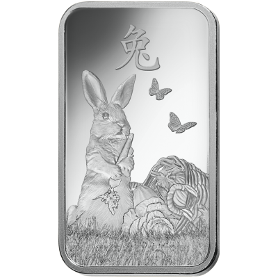 Lunar Rabbit (2023) - 1 onza - lingote de plata de inversión