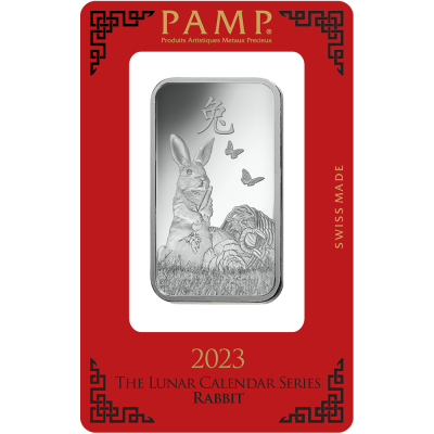 Lunar Rabbit (2023) - 1 onza - lingote de plata de inversión