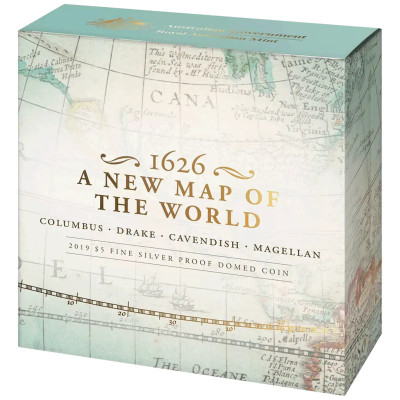 1626 New Map of the World - 1 oz - Silver Proof Collector's Coin