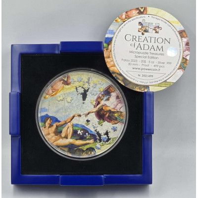 La Création d'Adam - 5 oz - pièce de collection en argent à assembler