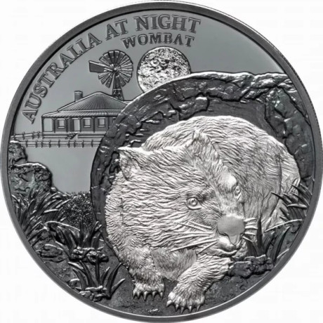 Wombat (2021) - 1 once - pièce de collection en argent noir « proof »