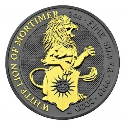 2 OZ WHITE LION OF MORTIMER 2020 - stříbrná mince